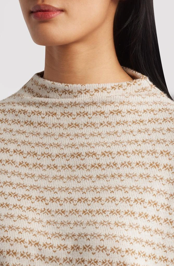 Bobeau Jacquard Mock Neck Knit Top 4