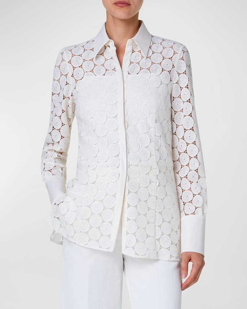 Akris punto Dot Guipure Lace Collared Blouse 1