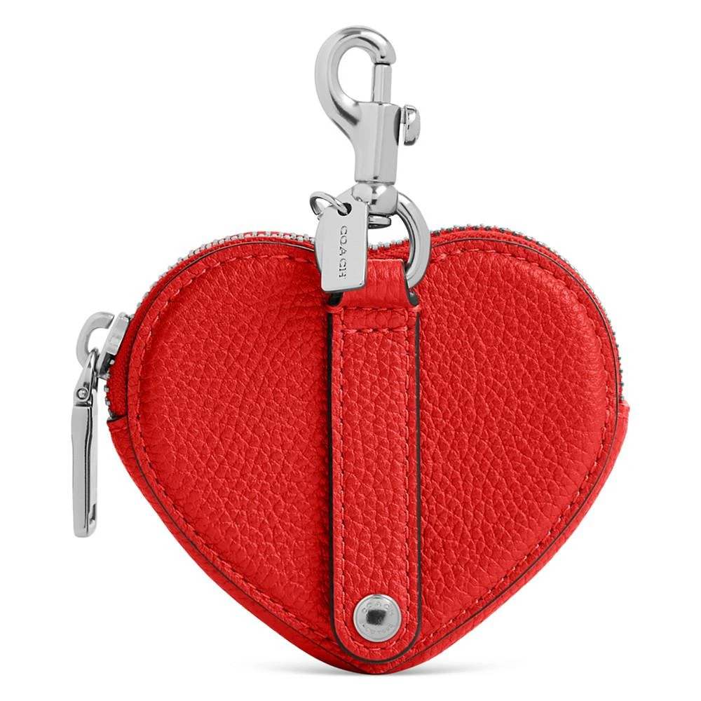 COACH Pebbled Leather Heart Coin Purse 2