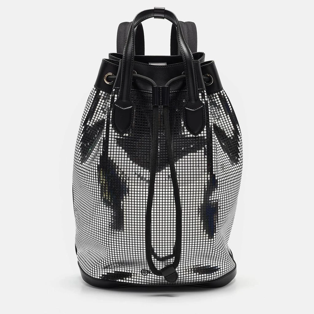 Burberry  Black/silver Mirror Effect Suede And Leather Backpack 1