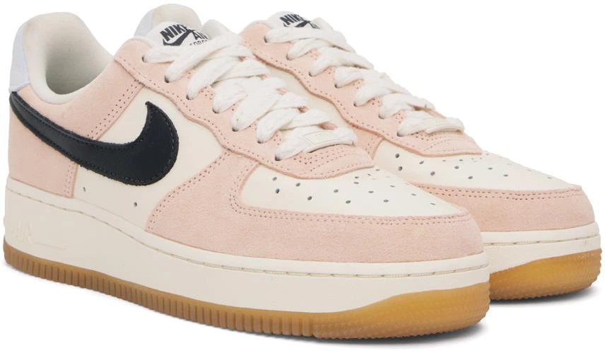 NIKE White & Pink Air Force 1 '07 Sneakers 4