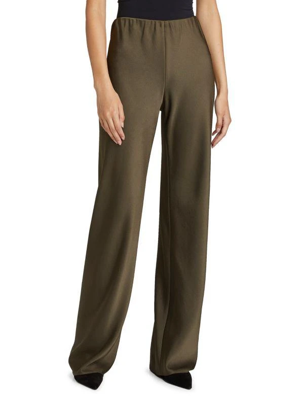 Vince Fluid Bias-Cut Satin High-Rise Trousers 1