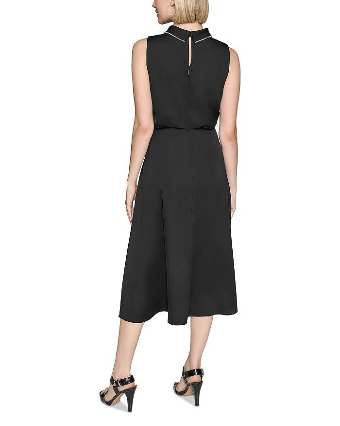 Karl Lagerfeld Paris Satin Crepe Mock Neck Midi Dress 2