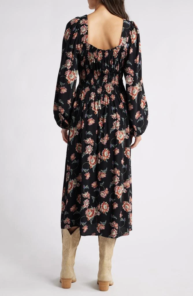 Treasure & Bond Floral Long Sleeve Smock Waist Dress 2