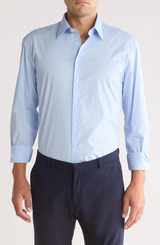 Armani Collezioni Solid Stretch Cotton Twill Dress Shirt 1