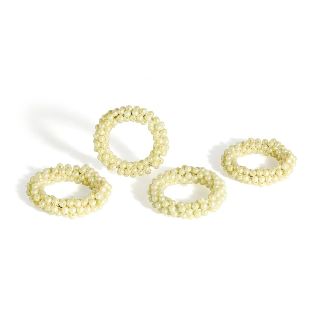 Tiramisu Heirloom Ivory Pearl Napkin Rings (Set of 4)