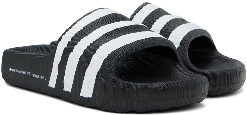 Adidas Black & White Adilette 22 Slides 4