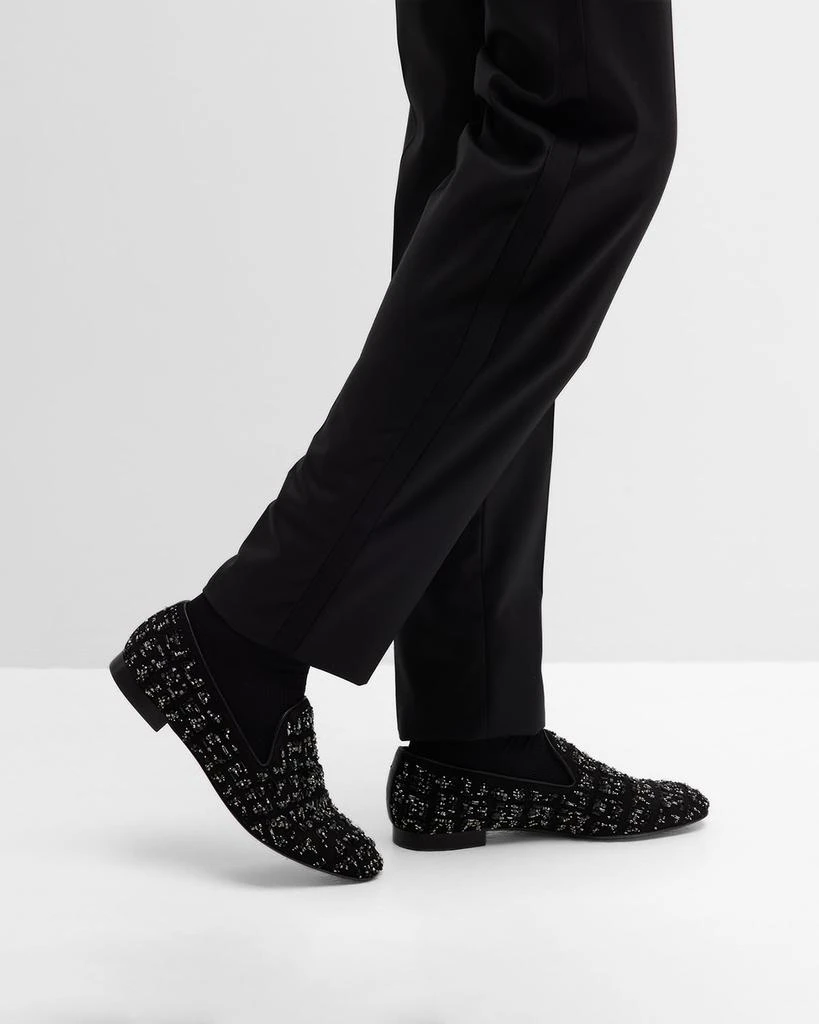 Versace Men's Suede Bead-Embellished Smoking Slippers 2