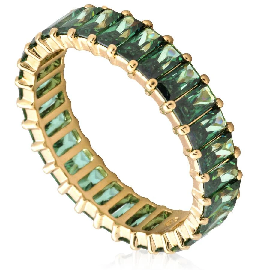 Swarovski Matrix Baguette Cut Green Crystal Ring