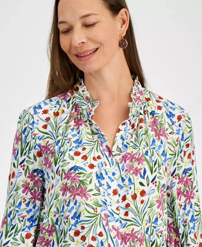 Style & Co Petite Floral-Print Button-Front Blouse, Created for Macy's 2