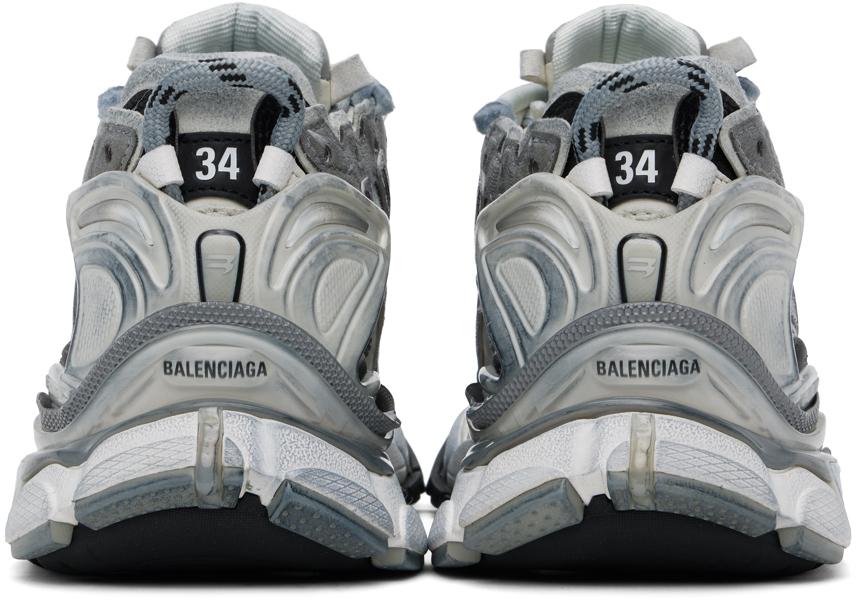 Balenciaga Gray & White Runner Sneakers