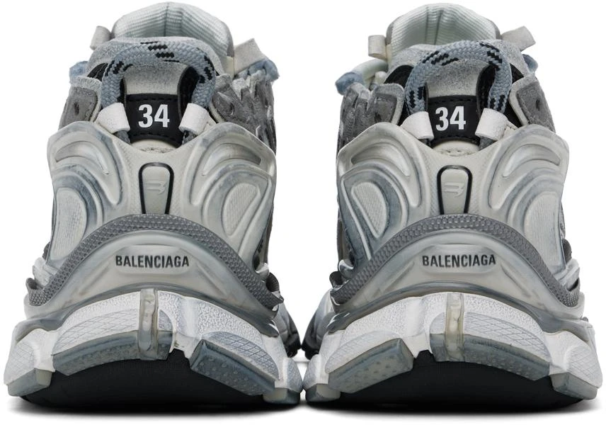 Balenciaga Gray & White Runner Sneakers 2