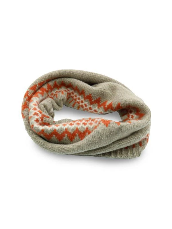 Portolano Fairisle Cashmere Infinity Scarf 1