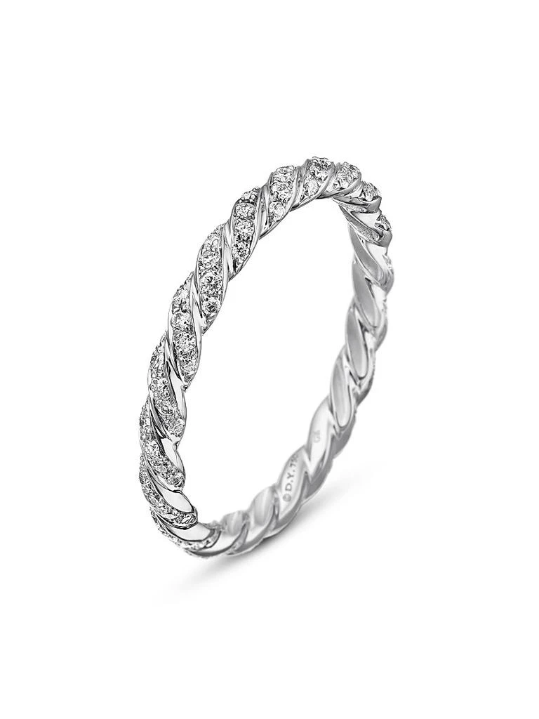 David Yurman Pavé Petite Band Ring in 18K White Gold 3