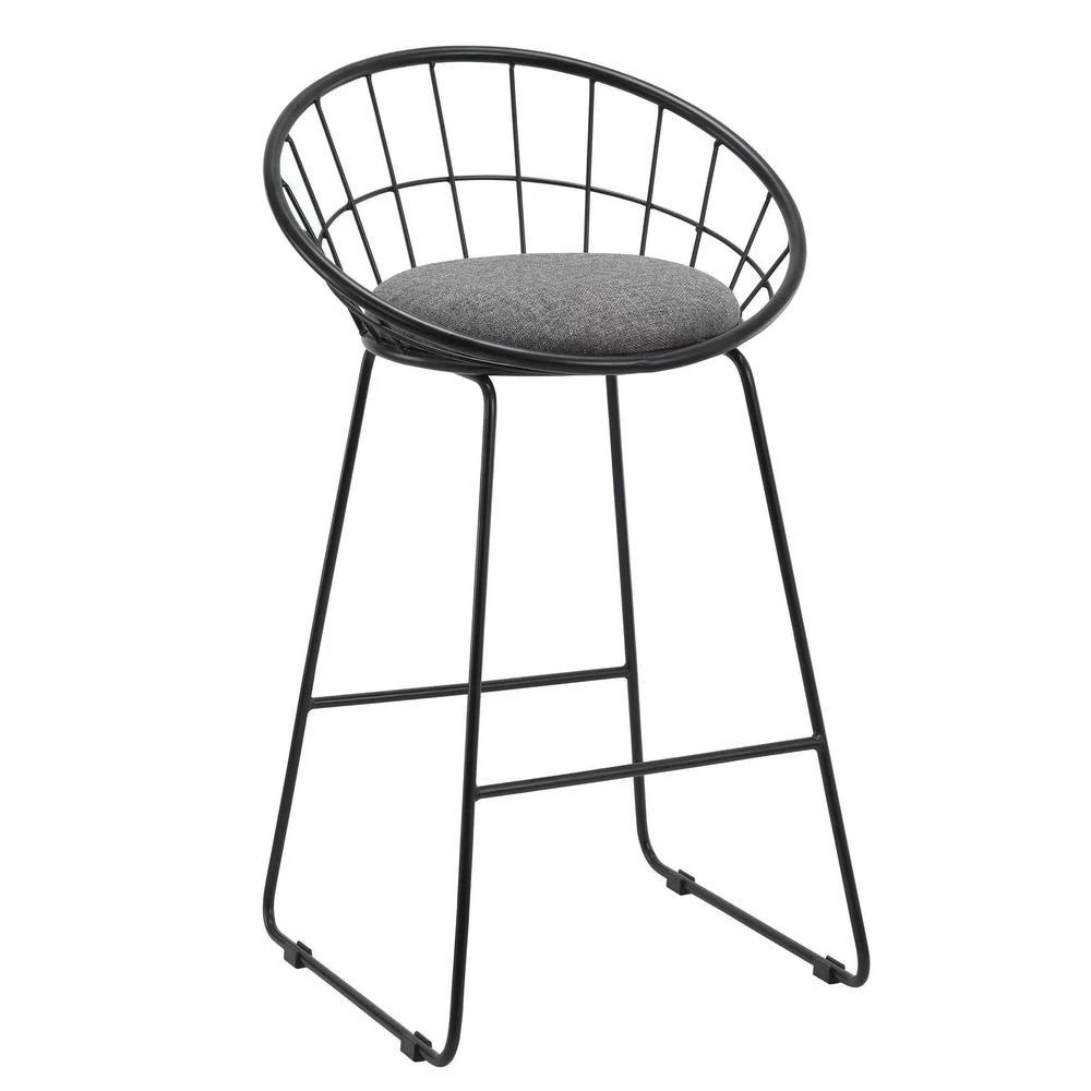 Creative Images 26

H Gray Fabric Stool With Metal Leg, Set Of 2