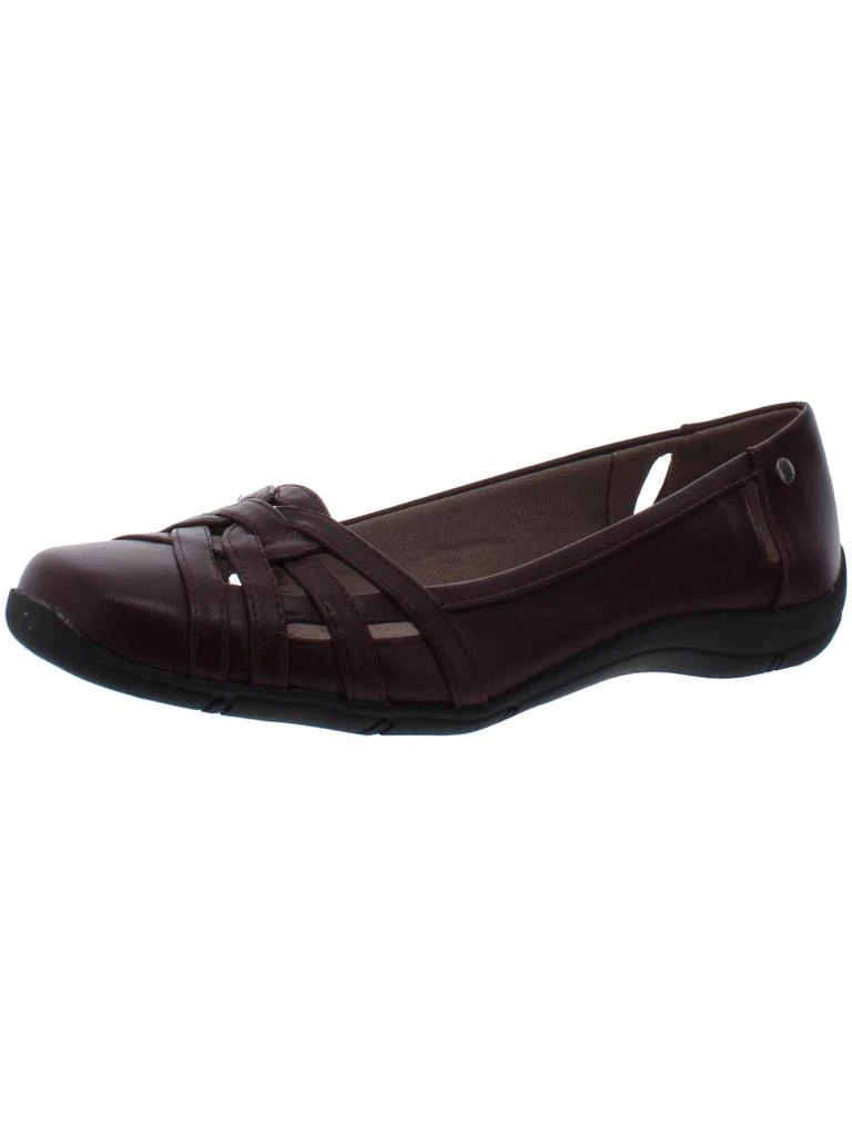 LifeStride Diverse  Womens Faux Leather Square Toe Flats 7