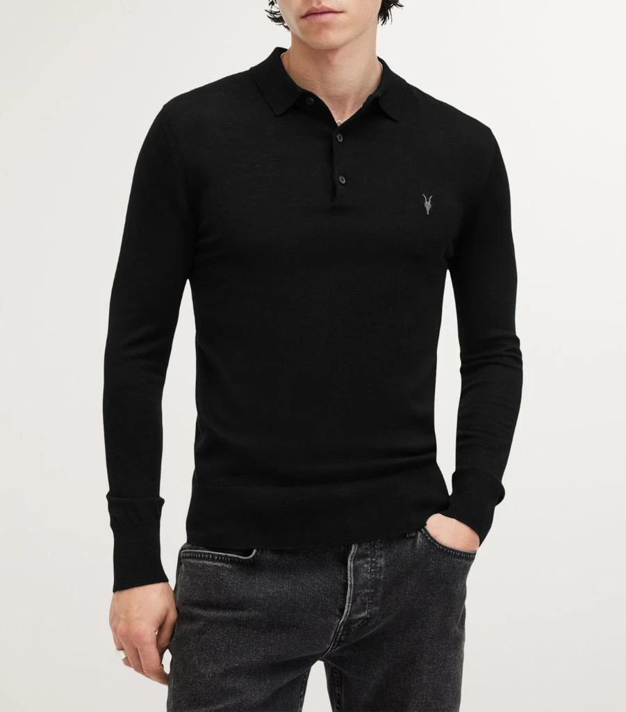ALL SAINTS Merino Wool Mode Polo Shirt 3