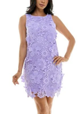 Nina Leonard Sheath Dress With 3D Floral Emroidery - Dresses & Skirts -  BeyondStyle