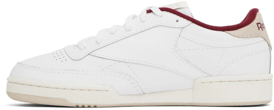 Reebok White & Burgundy Club C 85 Sneakers 3