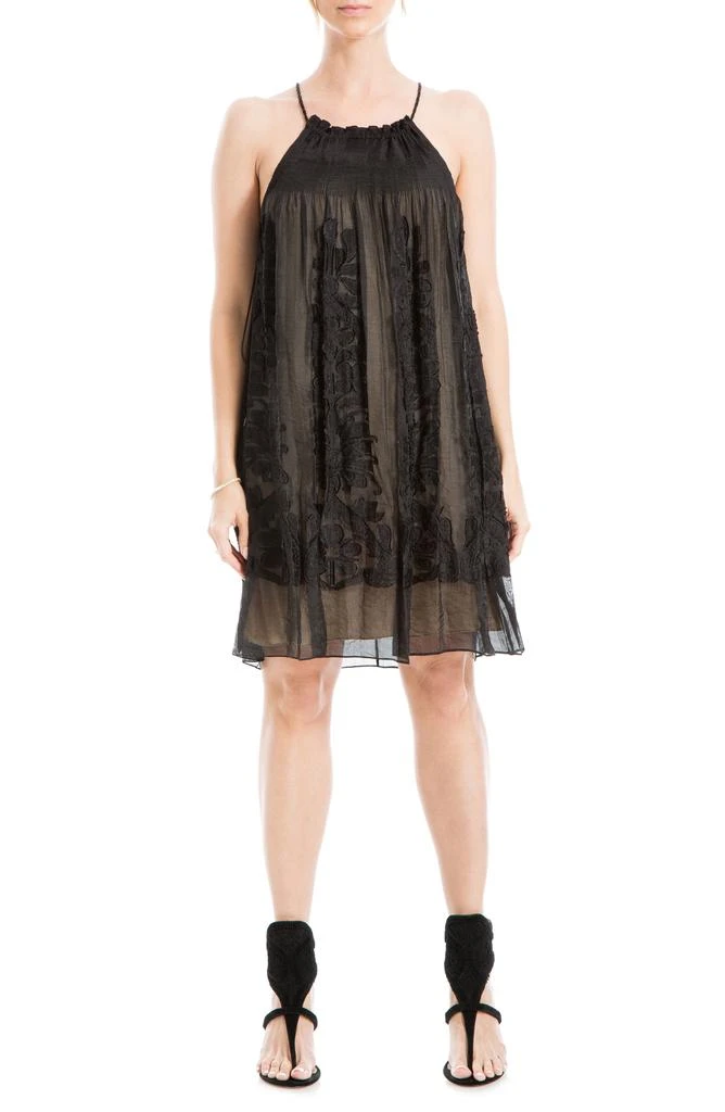 Max Studio Halter Jacquard Short Dress 1