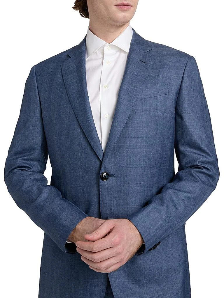 Giorgio Armani Plaid Wool-Silk Single-Breasted Suit 6
