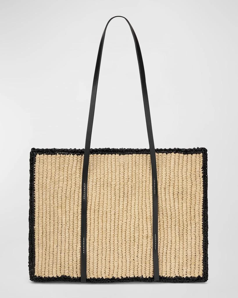 Demellier The Capri Raffia & Leather Tote Bag 5