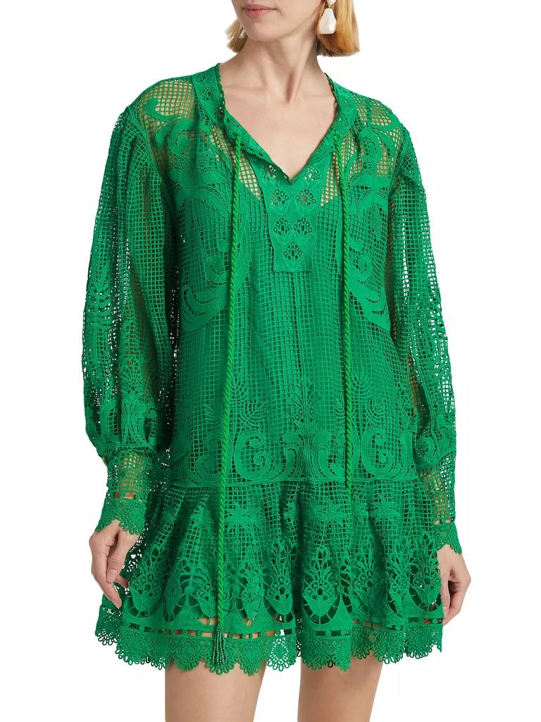 Farm Rio Tropical Flight Guipure Minidress 6