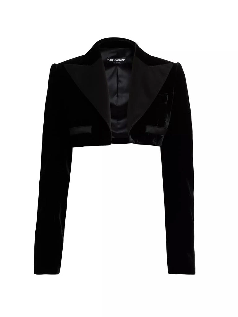 Dolce & Gabbana Velvet Cropped Blazer Jacket 1