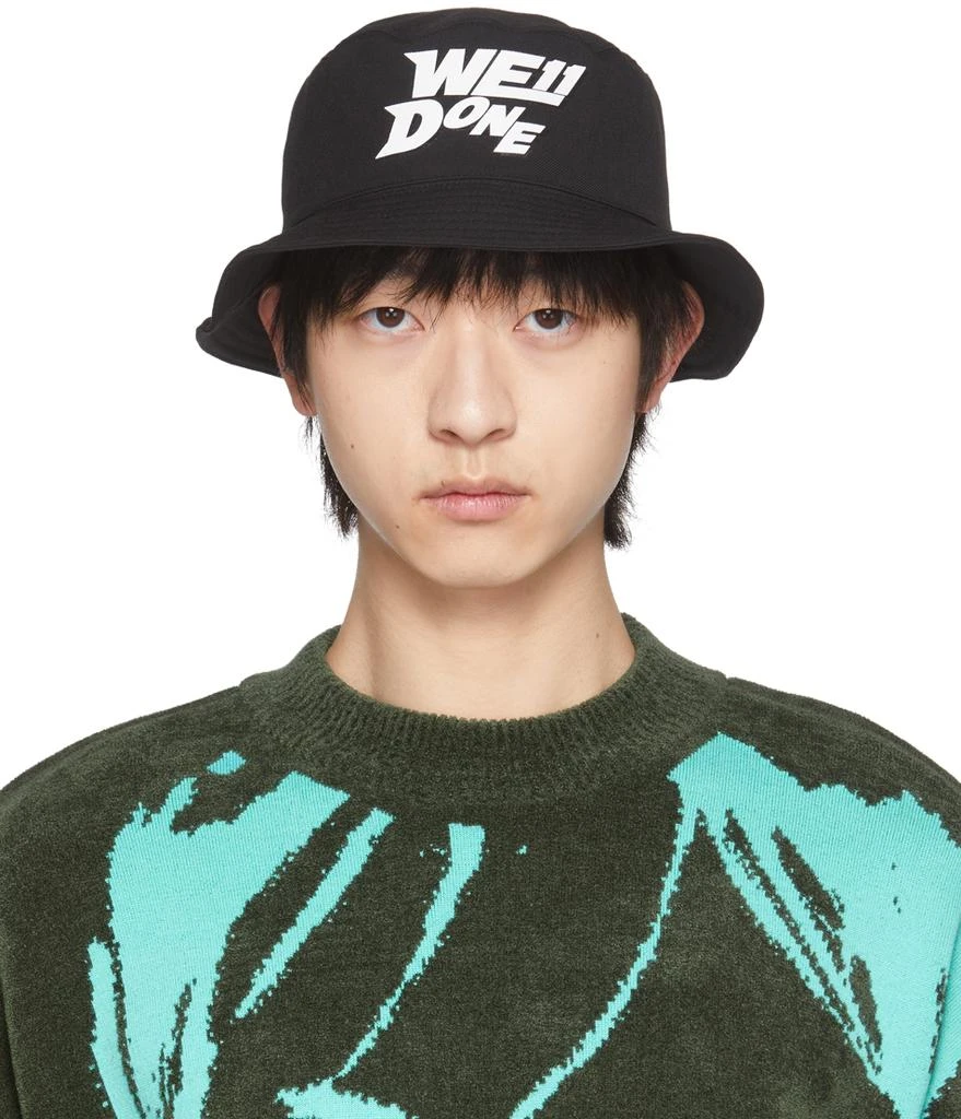 We11done Black Basic Logo Bucket Hat 1