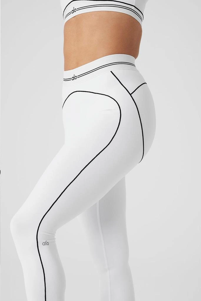 Alo Yoga Airbrush High-Waist Heart Throb Legging - White/Black 8