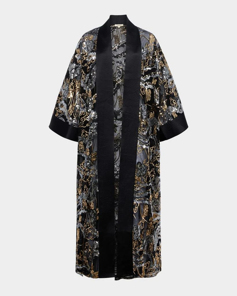 L'Agence Jin Sequined Maxi Kimono 1