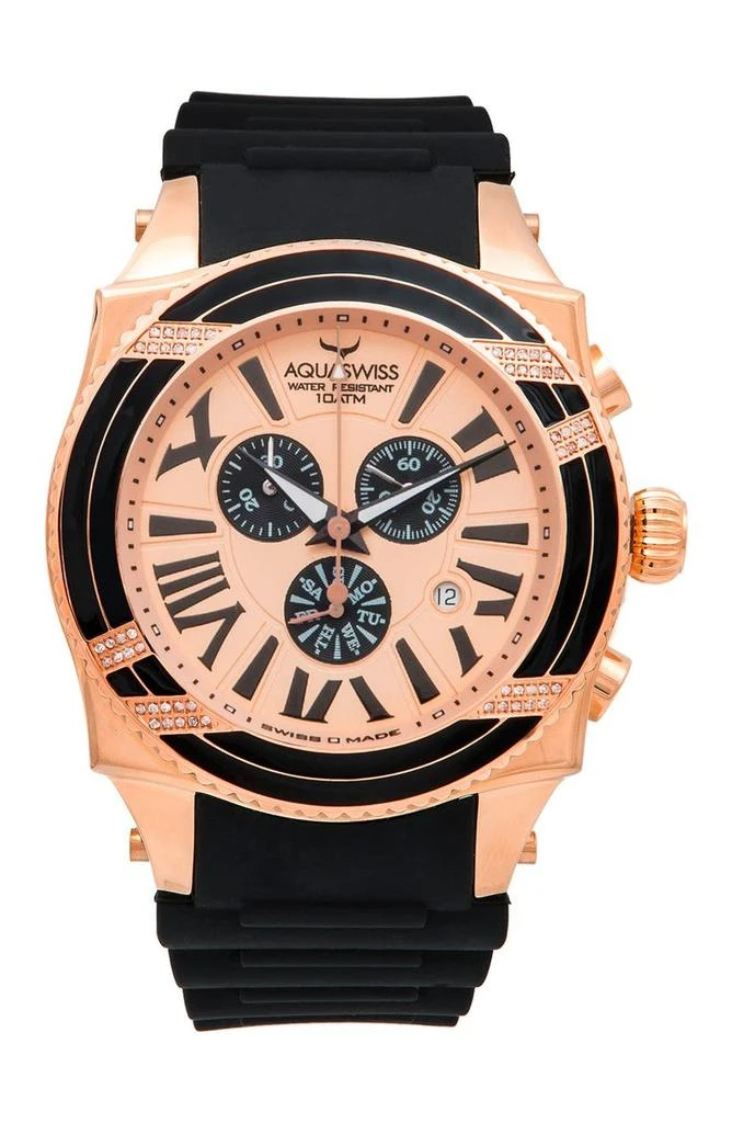 AQUASWISS Men's Swissport XG D Diamond Sporty Watch, 63mm - 0.75 ctw 1