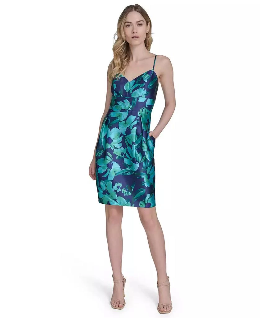 Eliza J Women's Jacquard Floral Sleeveless Dress 1