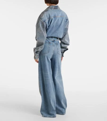 Stella McCartney Crystal-embellished wide-leg jeans 3