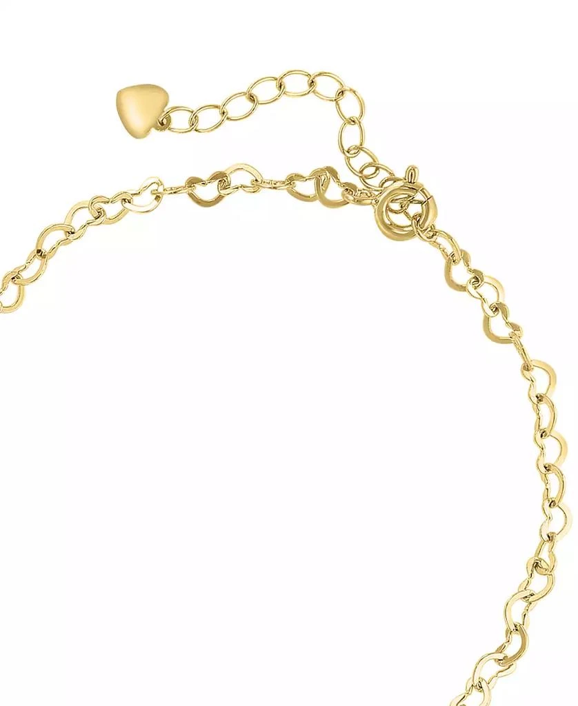 Effy EFFY® Freshwater Pearl (7mm) Dangle Heart Link Chain Bracelet in 14k Gold-Plated Sterling Silver 3