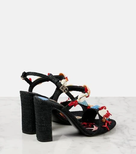 Dolce 
Gabbana Capri Kiera Sophia embellished raffia sandals 3