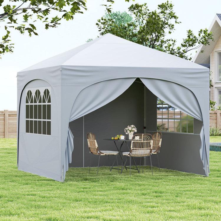 Hivvago 10 X 10 FT Pop up Canopy Tent with 4 Removable Sidewall