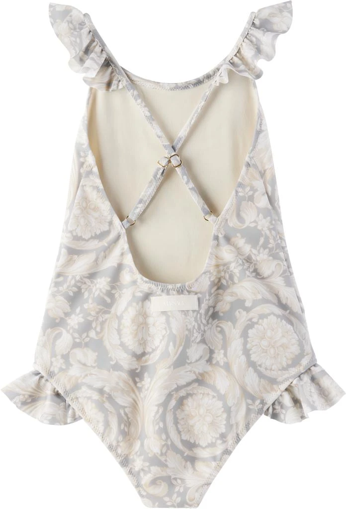 Versace Kids Gray Barocco Swimsuit 2