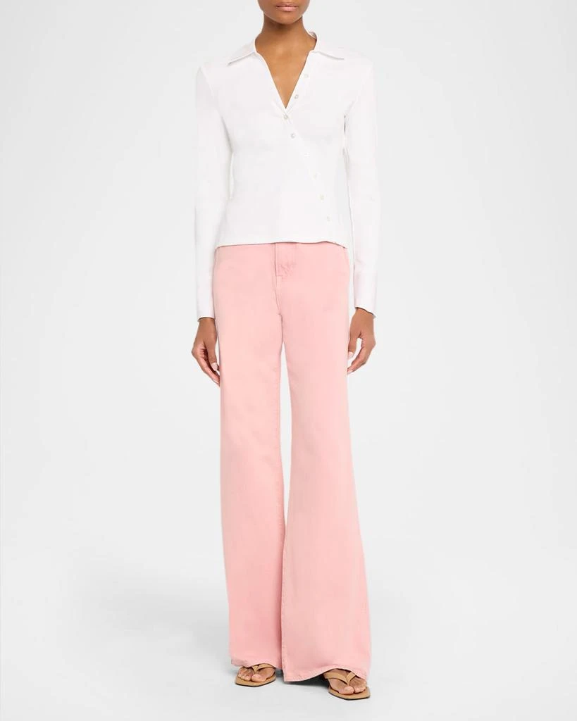 VERONICA BEARD Brenner Long-Sleeve Asymmetric Button Top 2