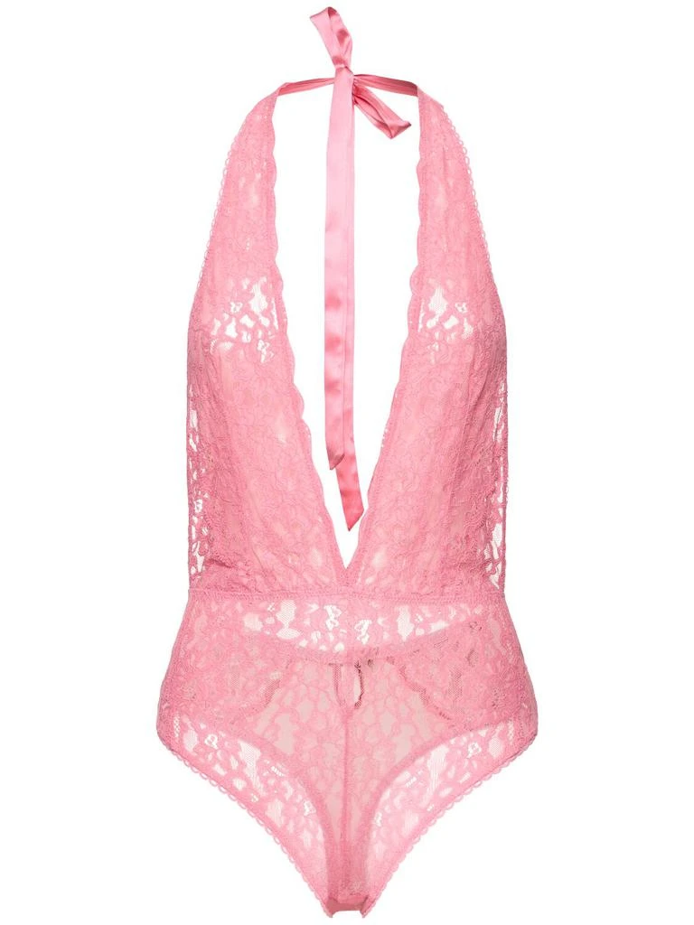 Fleur du Mal Charlotte Halterneck Lace Teddy Bodysuit 1