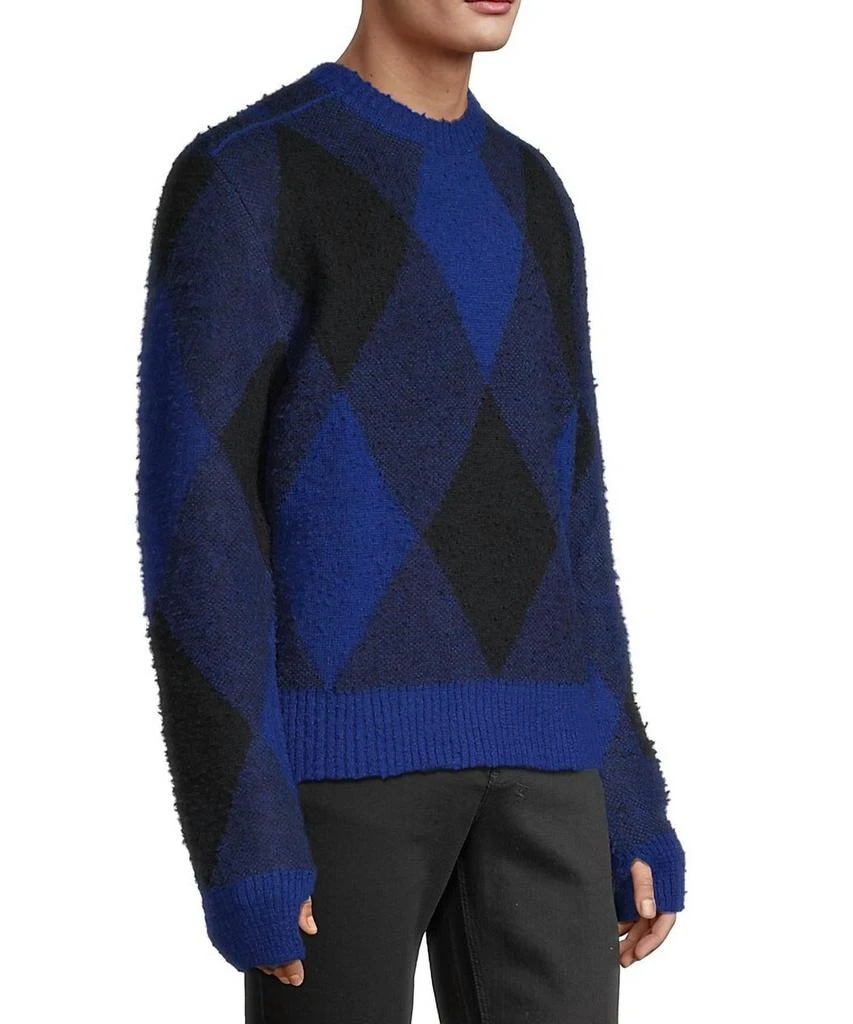 Burberry Men's Argyle Check Ekd Wool Pullover Sweater In Blue 3