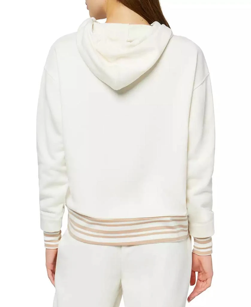 Three Dots Women's Striped Trim Pullover Hoodie 3