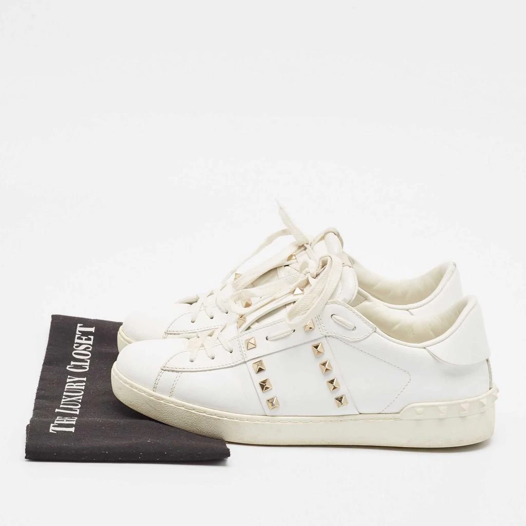 Valentino Valentino White Leather Rockstud Lace Up Sneakers Size 43 9