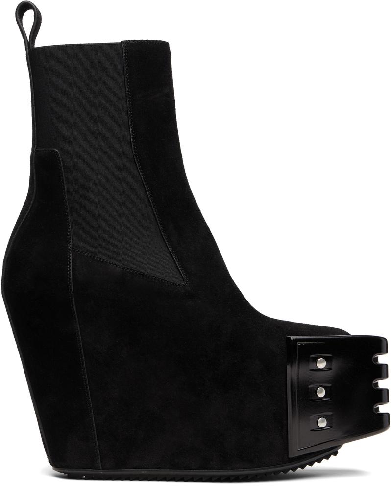靴 Hollywood Flared Mega Tractor Beige Hollywood Flared Mega Tractor Boots by Rick Owens on Sale