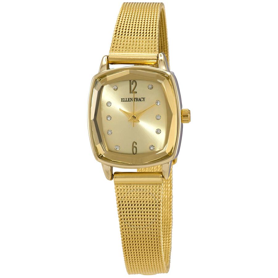 Ellen Tracy Quartz Crystal Gold Dial Ladies Watch ET5188GD