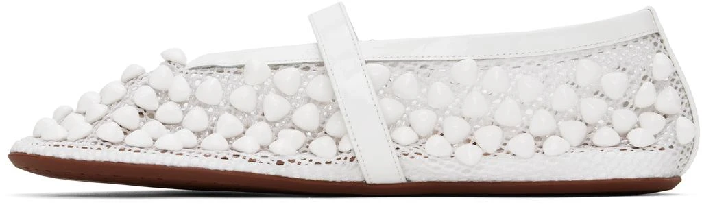 Alaïa White Studs Fishnet Ballerina Flats 3