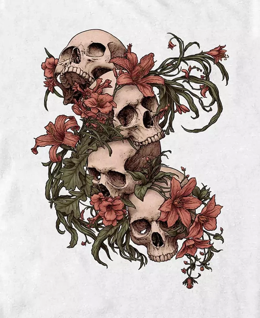 Design By Humans Men's Garden of Skulls Colors Short Sleeve T-Shirt 3