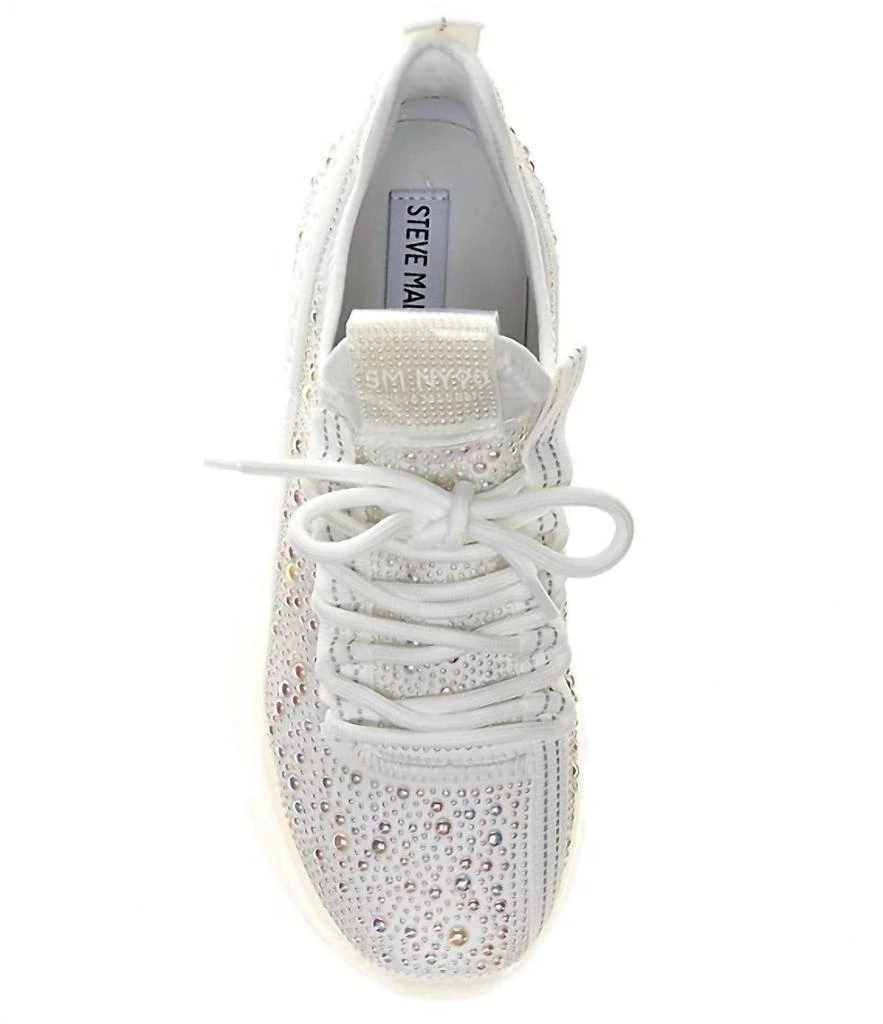 Steve Madden Maxima-P Pearl Embellished Chunky Platform Retro Sneakers In White 4