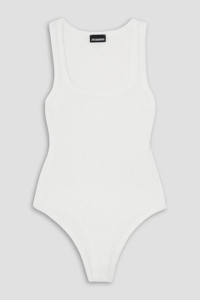 Jacquemus Caraco ribbed cotton thong bodysuit 1