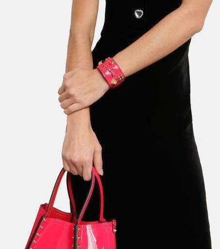 Christian Louboutin Carasky embellished patent leather bracelet 3